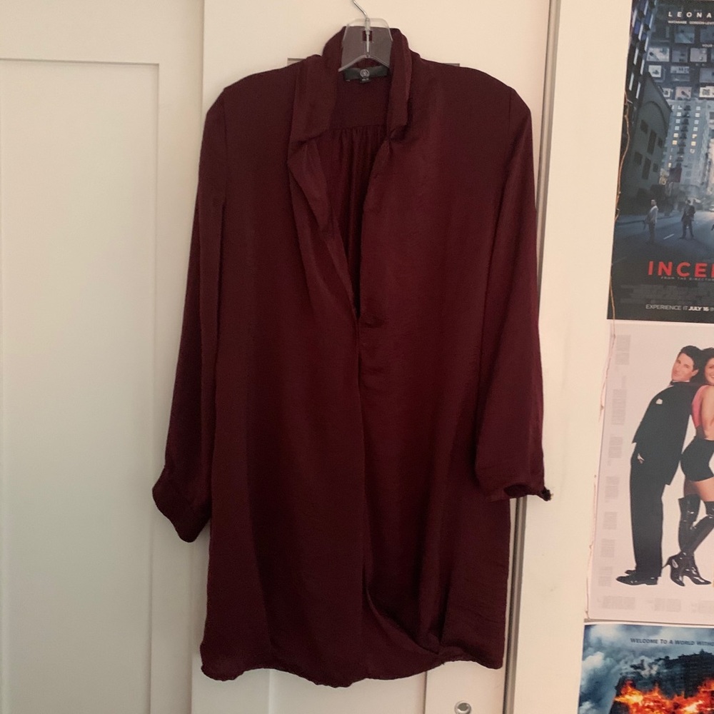 Maroon Blouse Dress